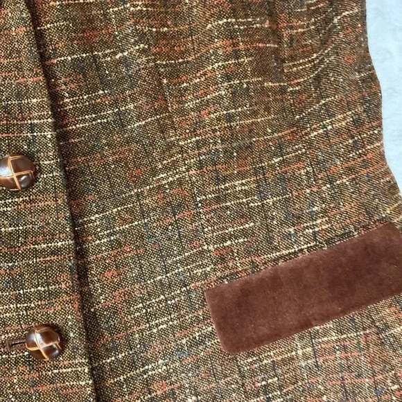 Le Suit Orange Womens Blazer 4 Button Notched Lapel Contrast Collar Size 12 - Picture 2 of 6